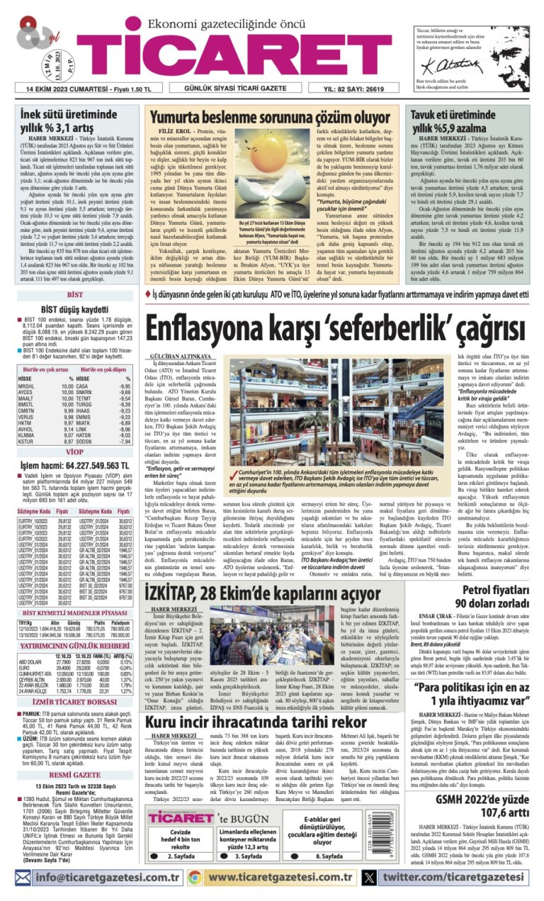 Ticaret Gazetesi’nde bugün