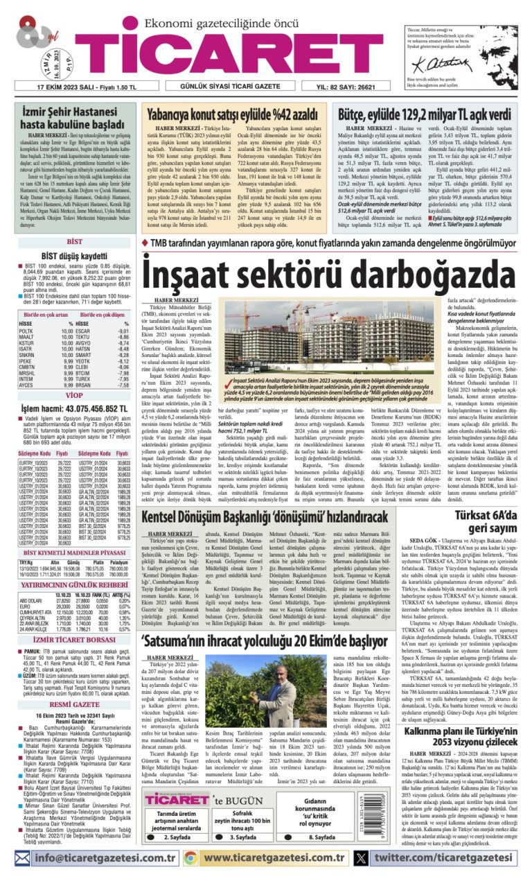 Ticaret Gazetesi’nde bugün