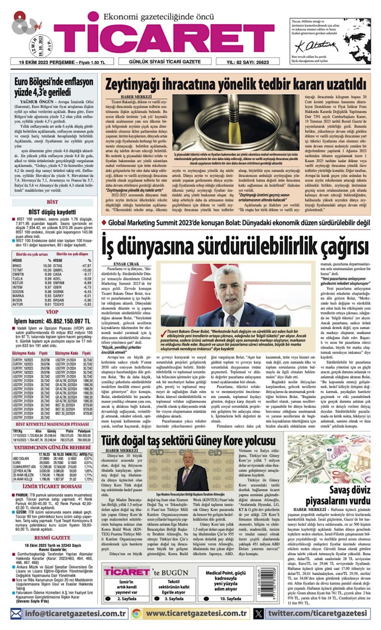 Ticaret Gazetesi’nde bugün