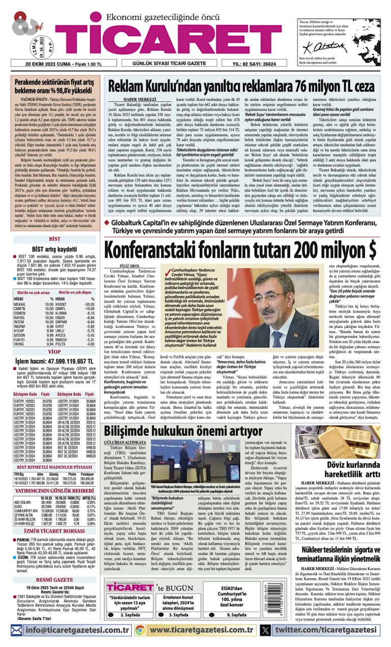 Ticaret Gazetesi’nde bugün