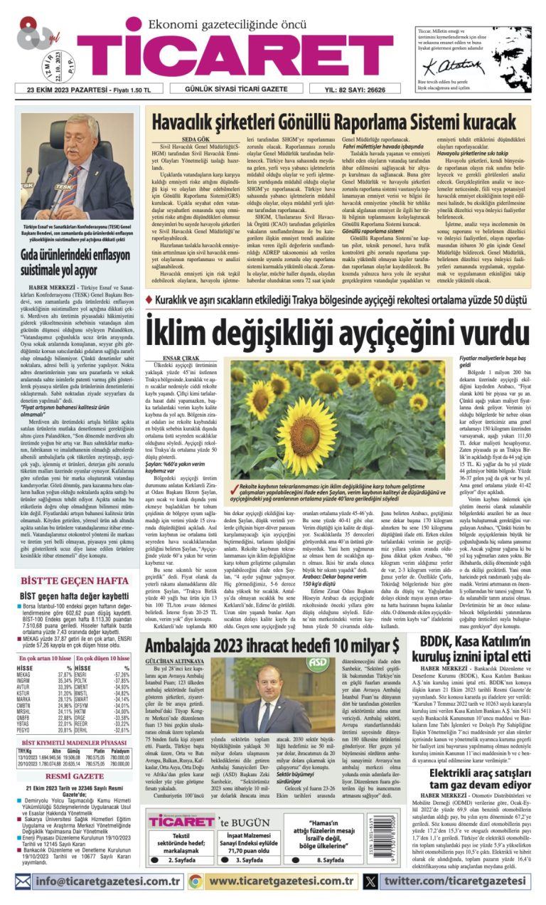 Ticaret Gazetesi’nde bugün