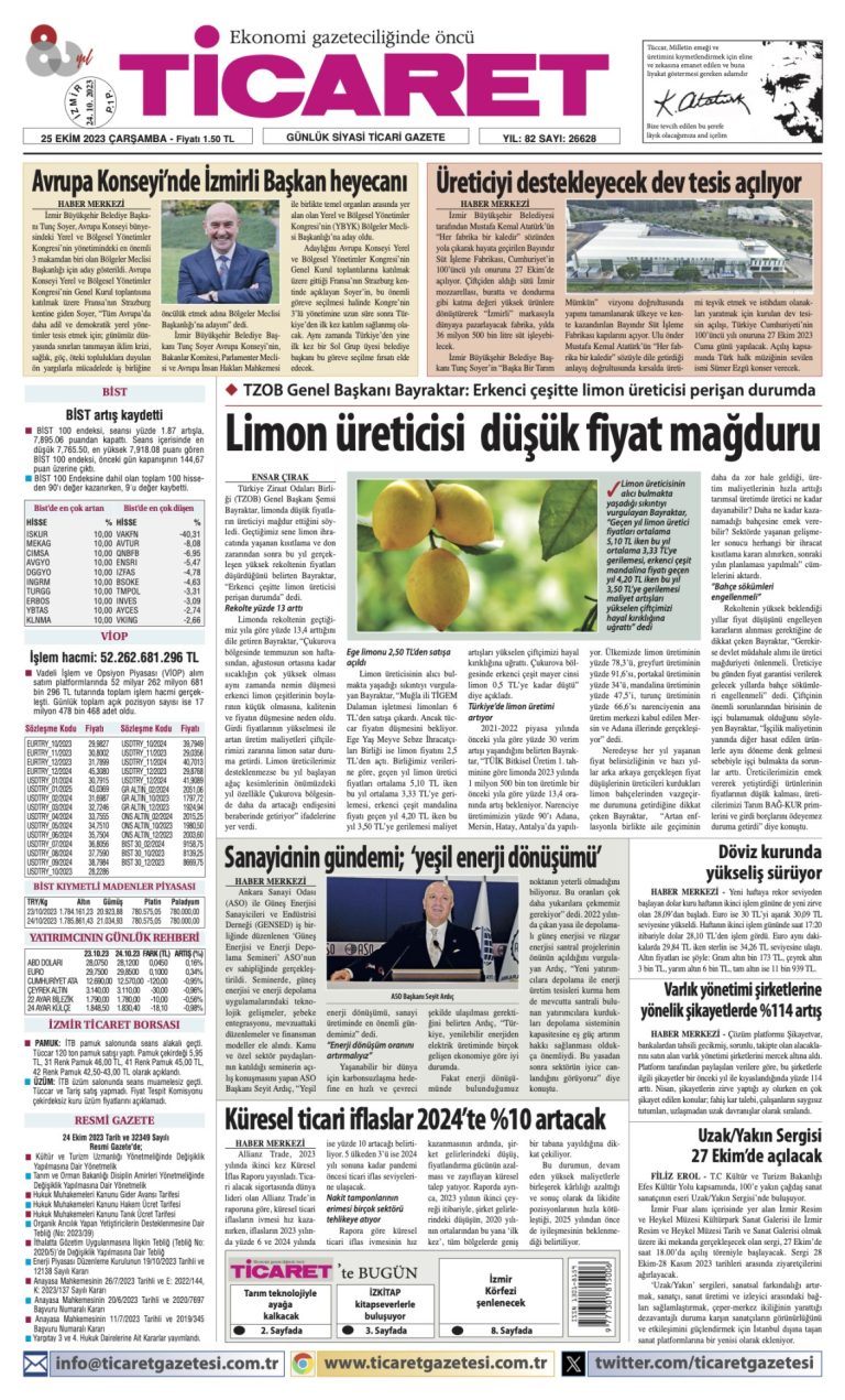 Ticaret Gazetesi’nde bugün