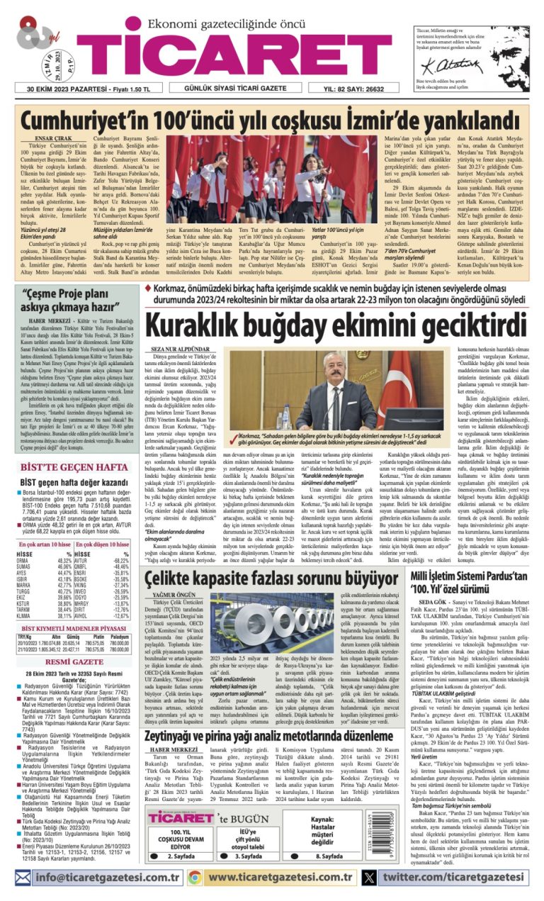 Ticaret Gazetesi’nde bugün