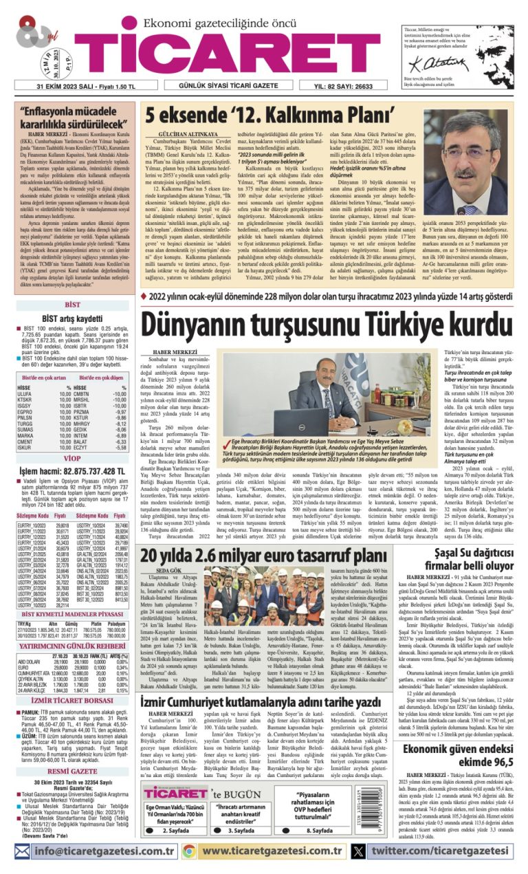 Ticaret Gazetesi’nde bugün