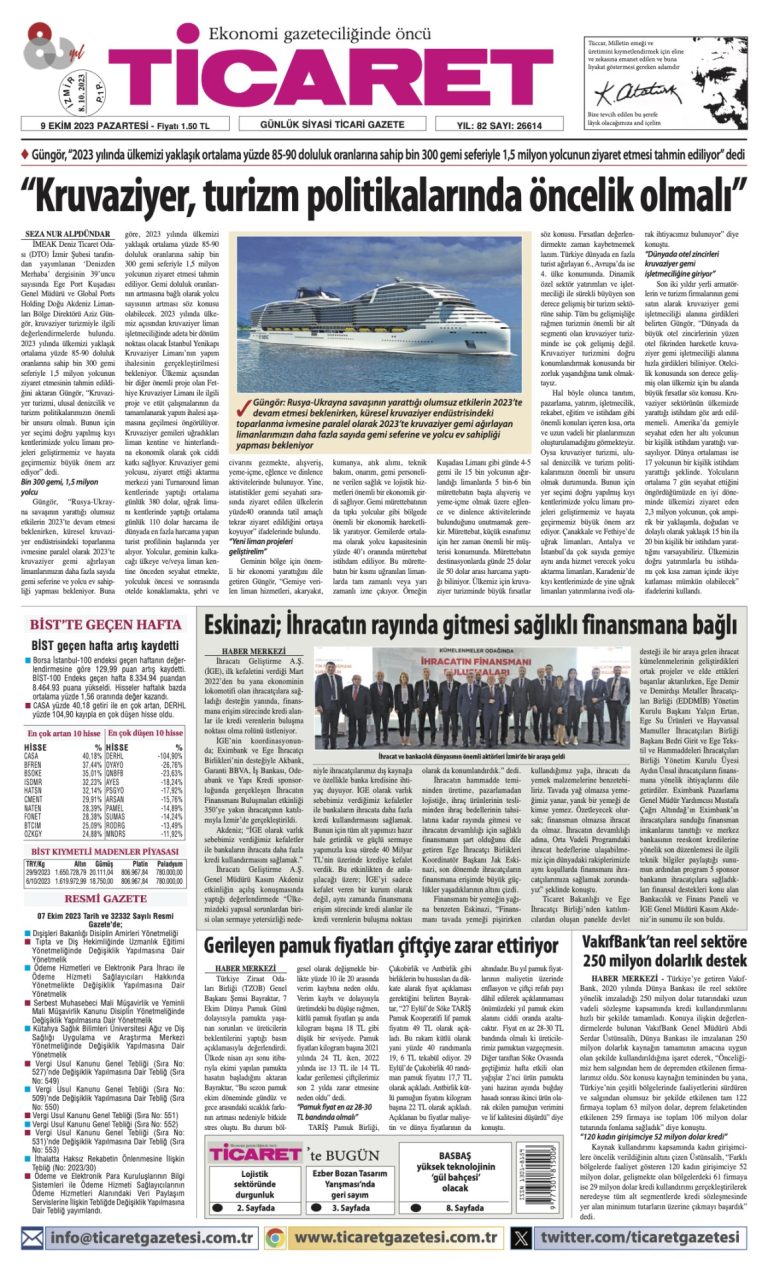 Ticaret Gazetesi’nde bugün