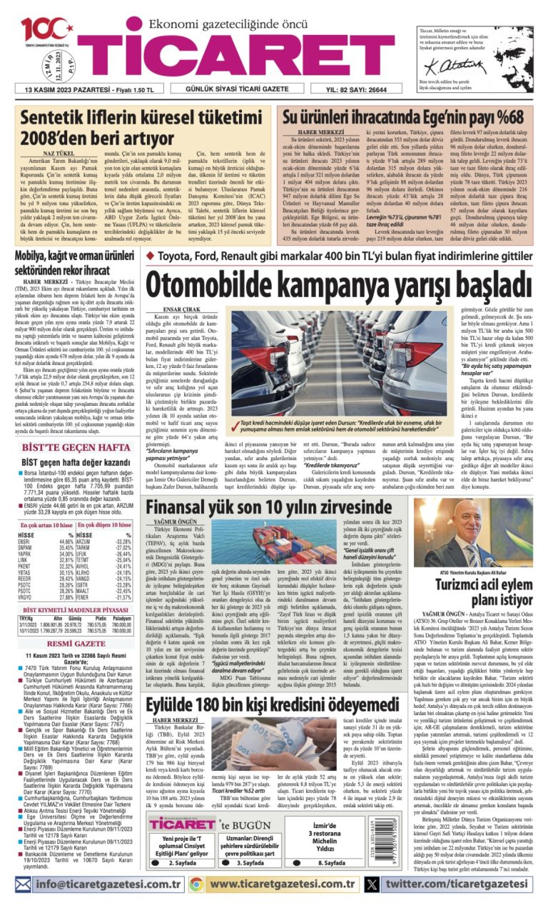 Ticaret Gazetesi’nde bugün