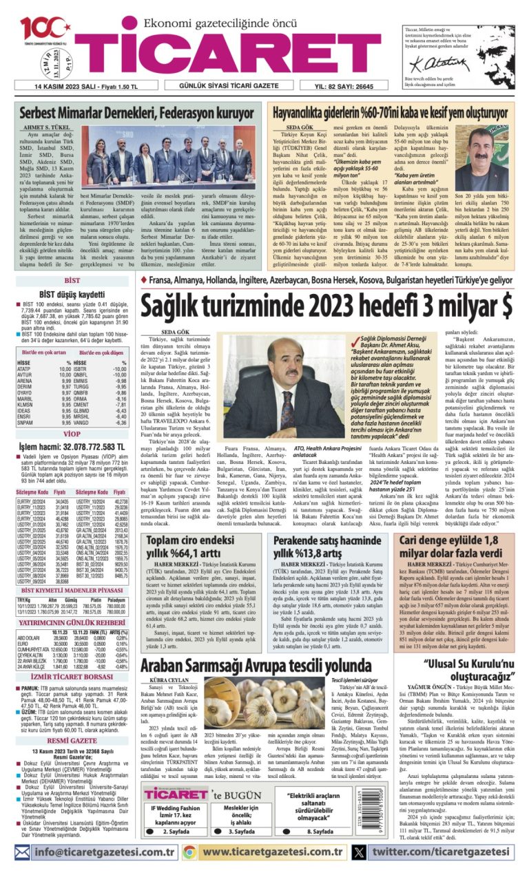 Ticaret Gazetesi’nde bugün