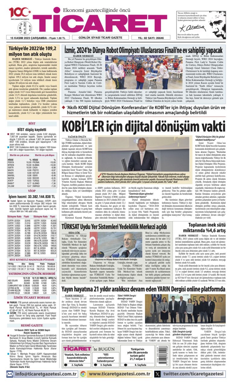 Ticaret Gazetesi’nde bugün