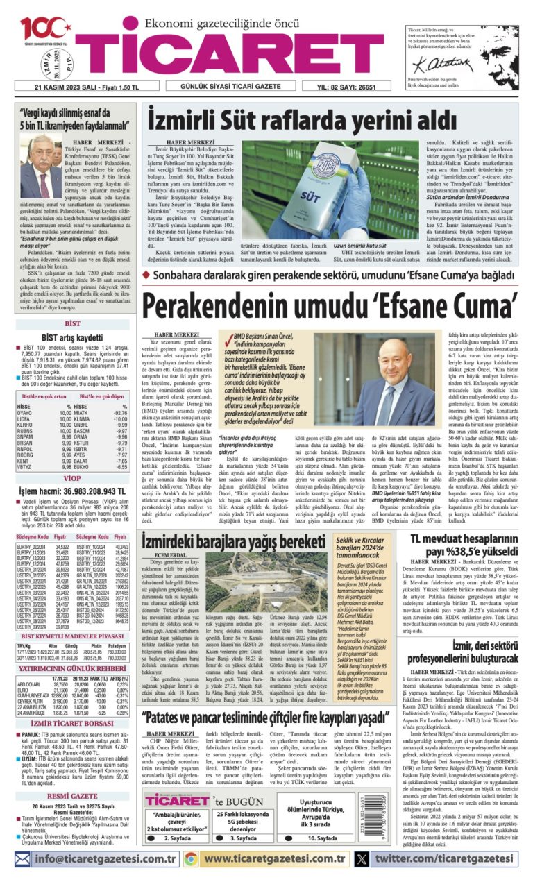 Ticaret Gazetesi’nde bugün