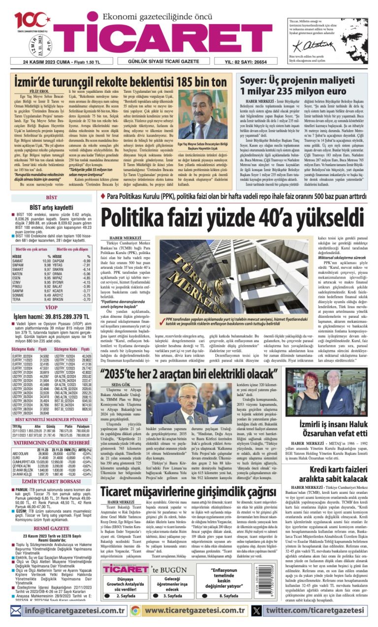 Ticaret Gazetesi’nde bugün