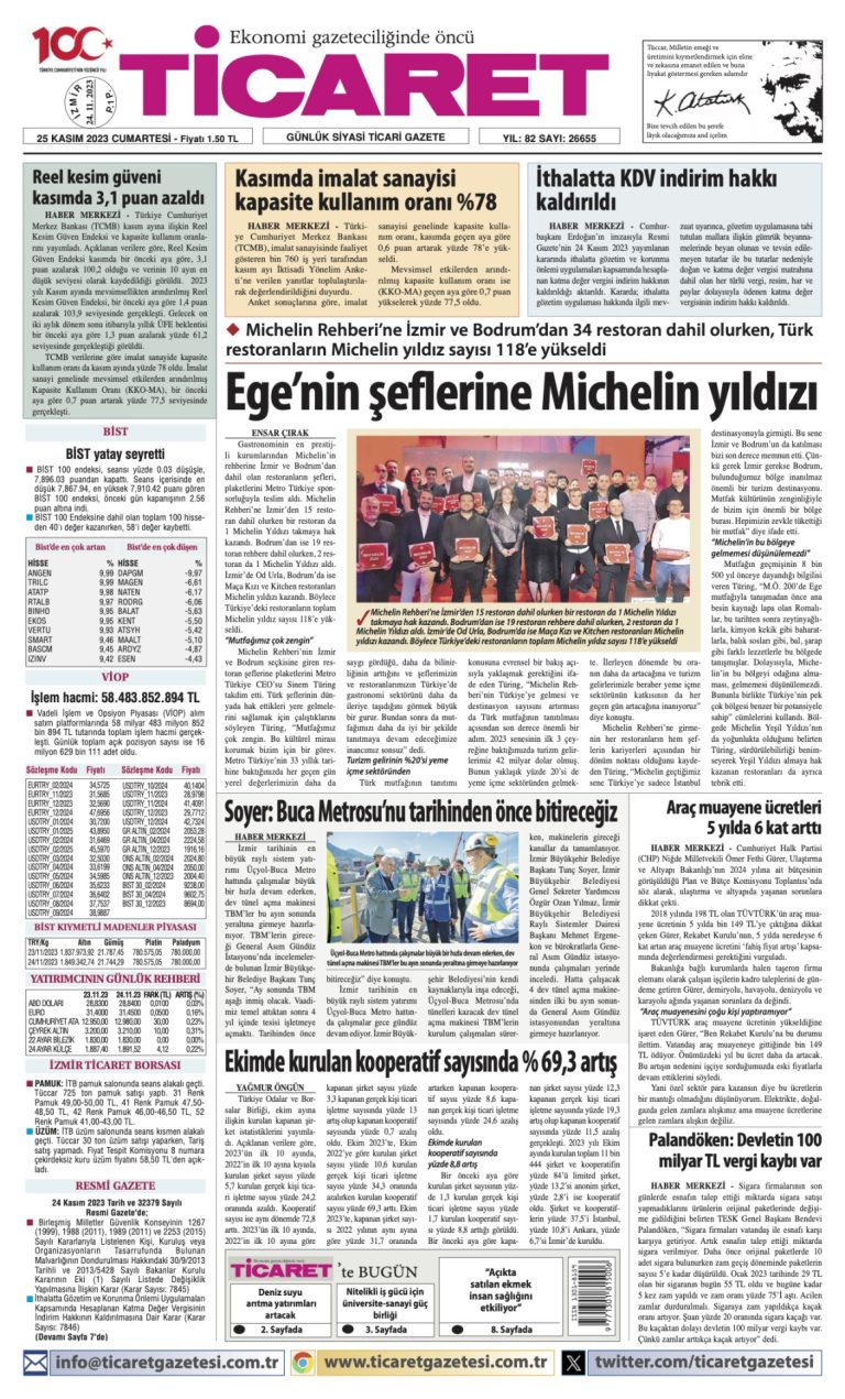 Ticaret Gazetesi’nde bugün