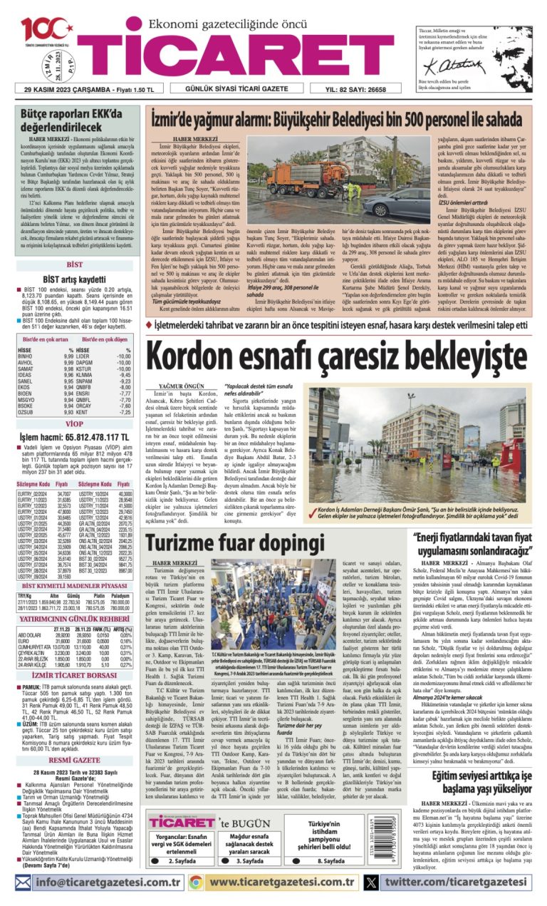 Ticaret Gazetesi’nde bugün