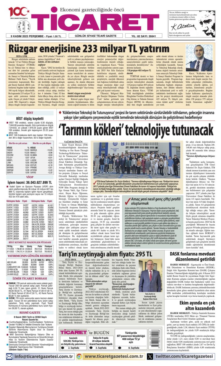 Ticaret Gazetesi’nde bugün