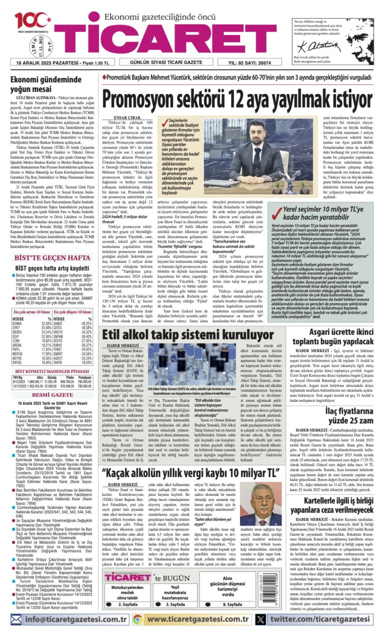 Ticaret Gazetesi’nde bugün