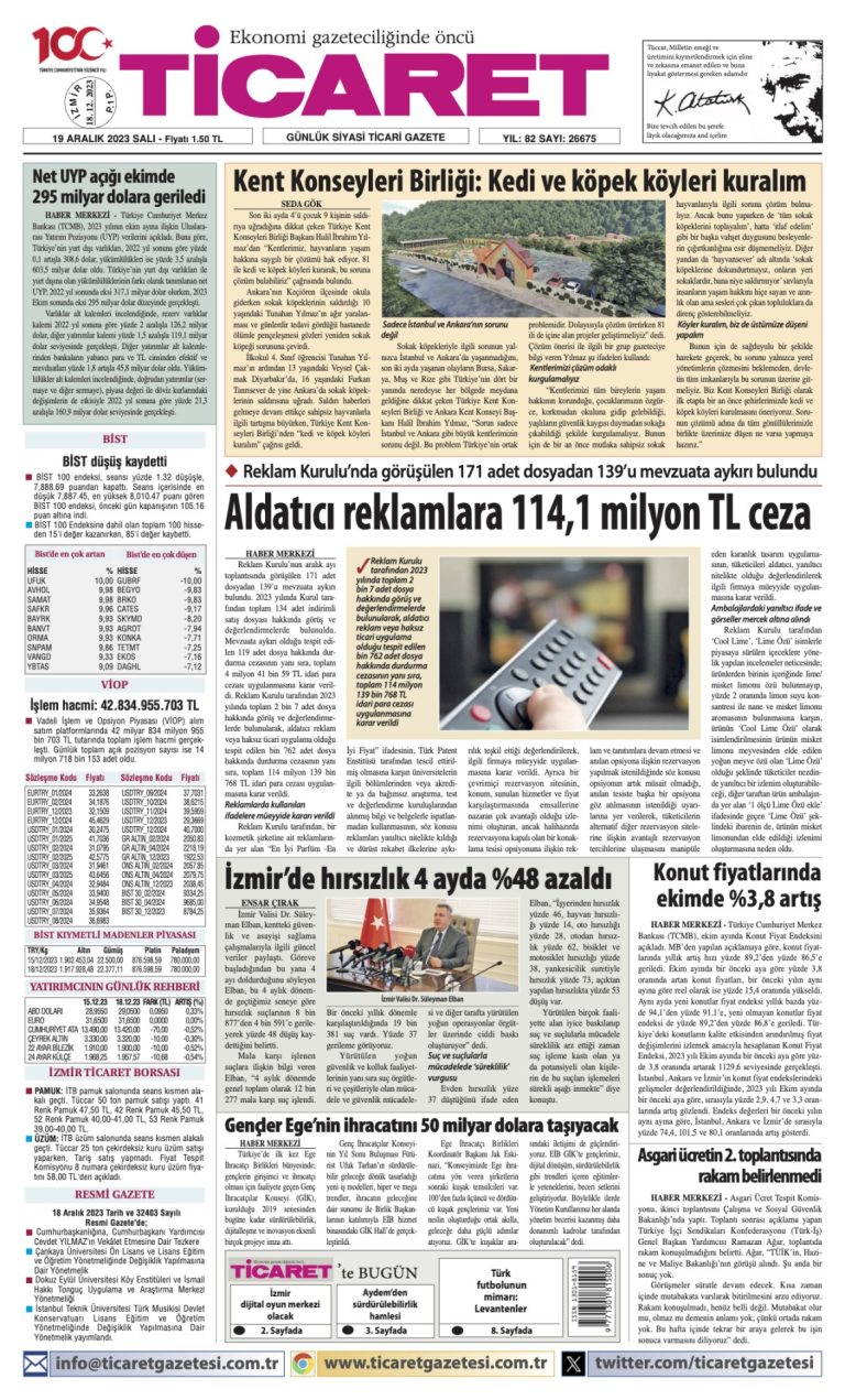 Ticaret Gazetesi’nde bugün