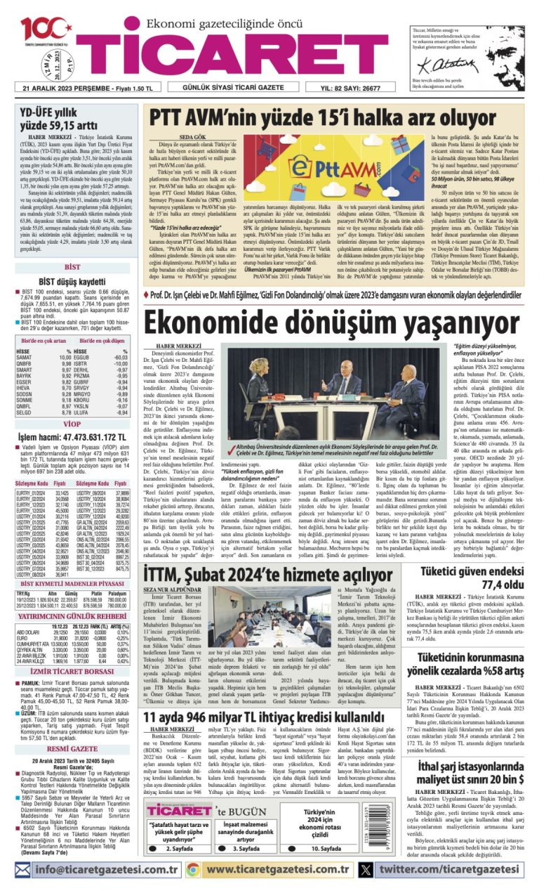 Ticaret Gazetesi’nde bugün