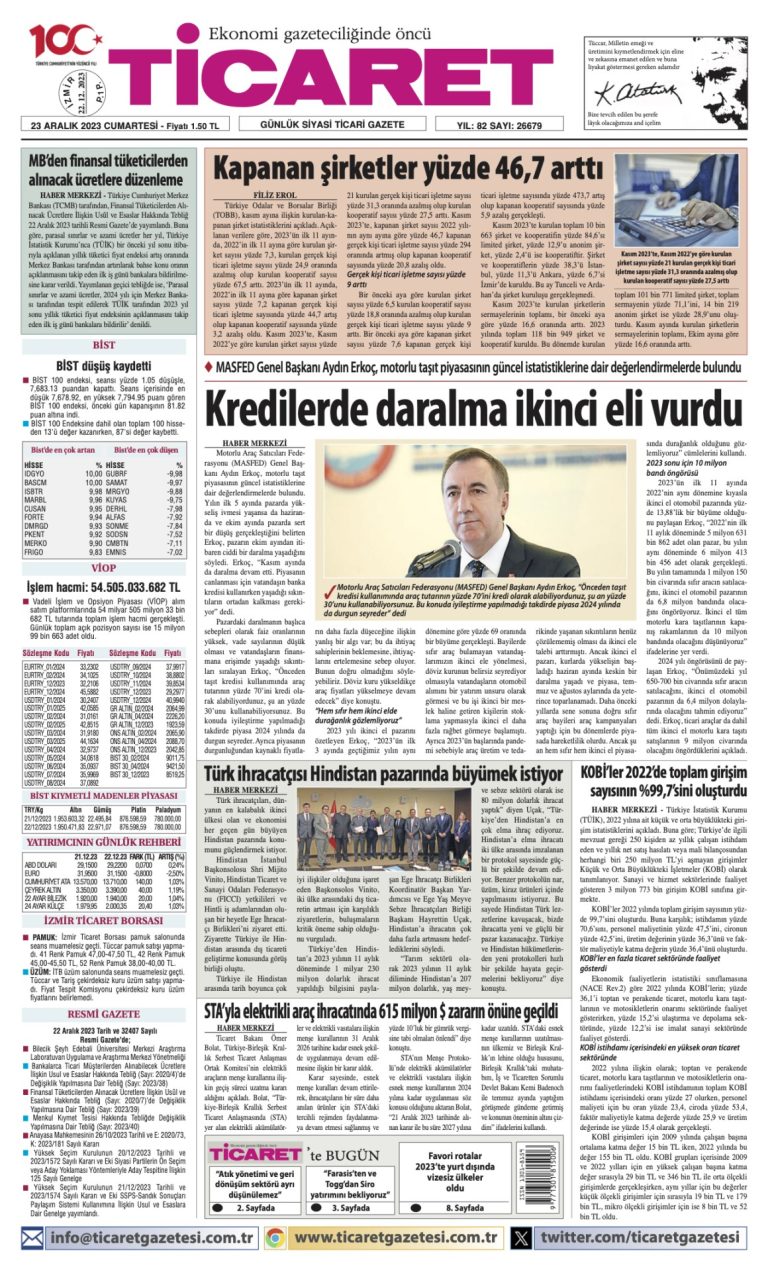 Ticaret Gazetesi’nde bugün