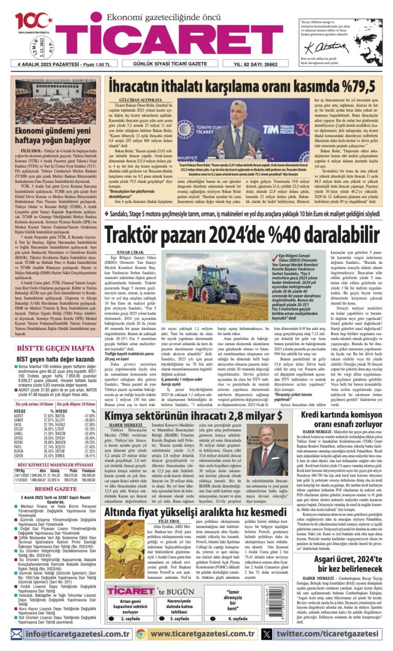 Ticaret Gazetesi’nde bugün