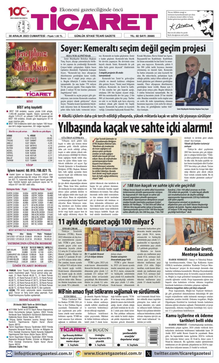 Ticaret Gazetesi’nde bugün