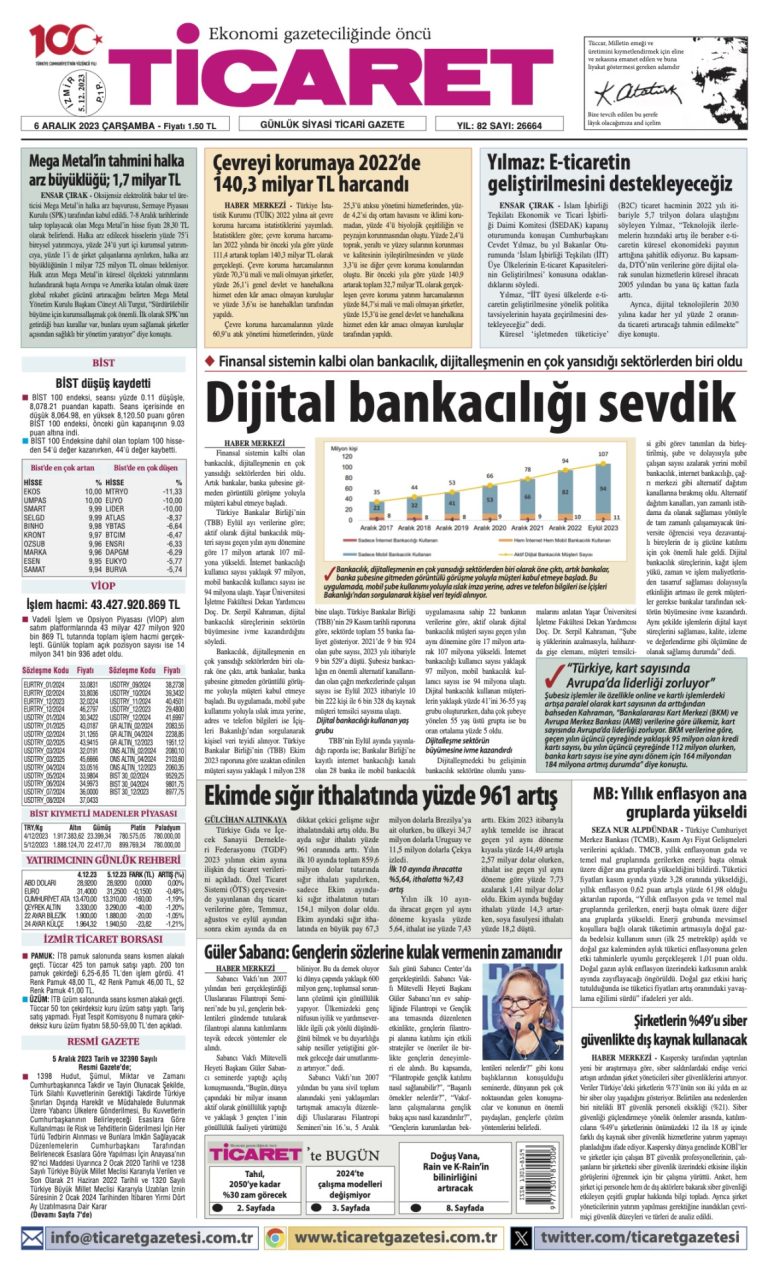 Ticaret Gazetesi’nde bugün