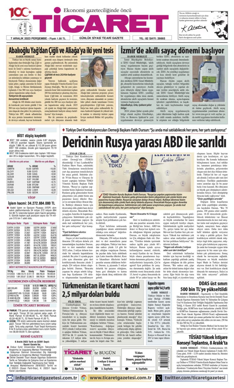 Ticaret Gazetesi’nde bugün