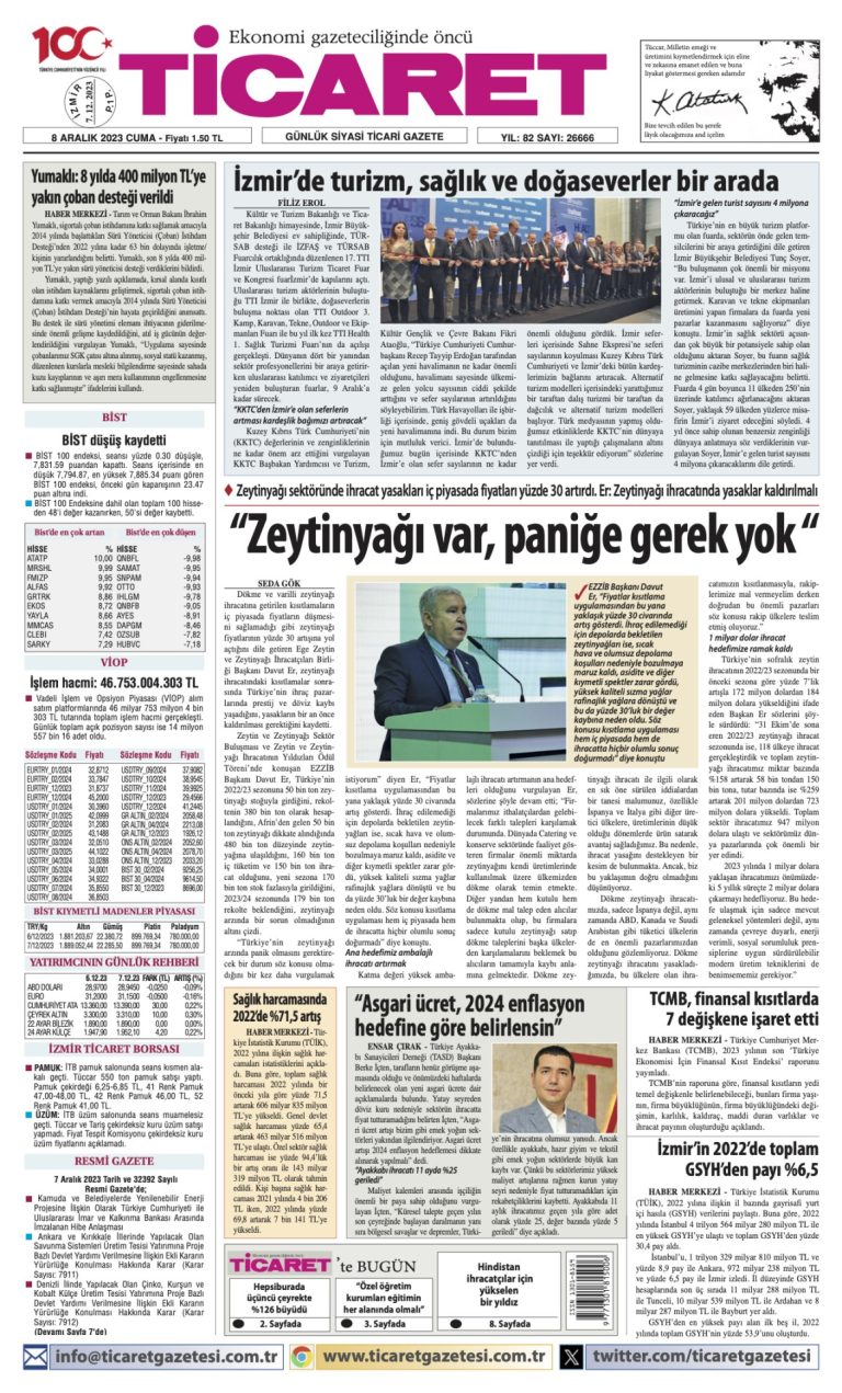 Ticaret Gazetesi’nde bugün