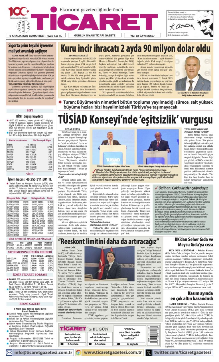 Ticaret Gazetesi’nde bugün