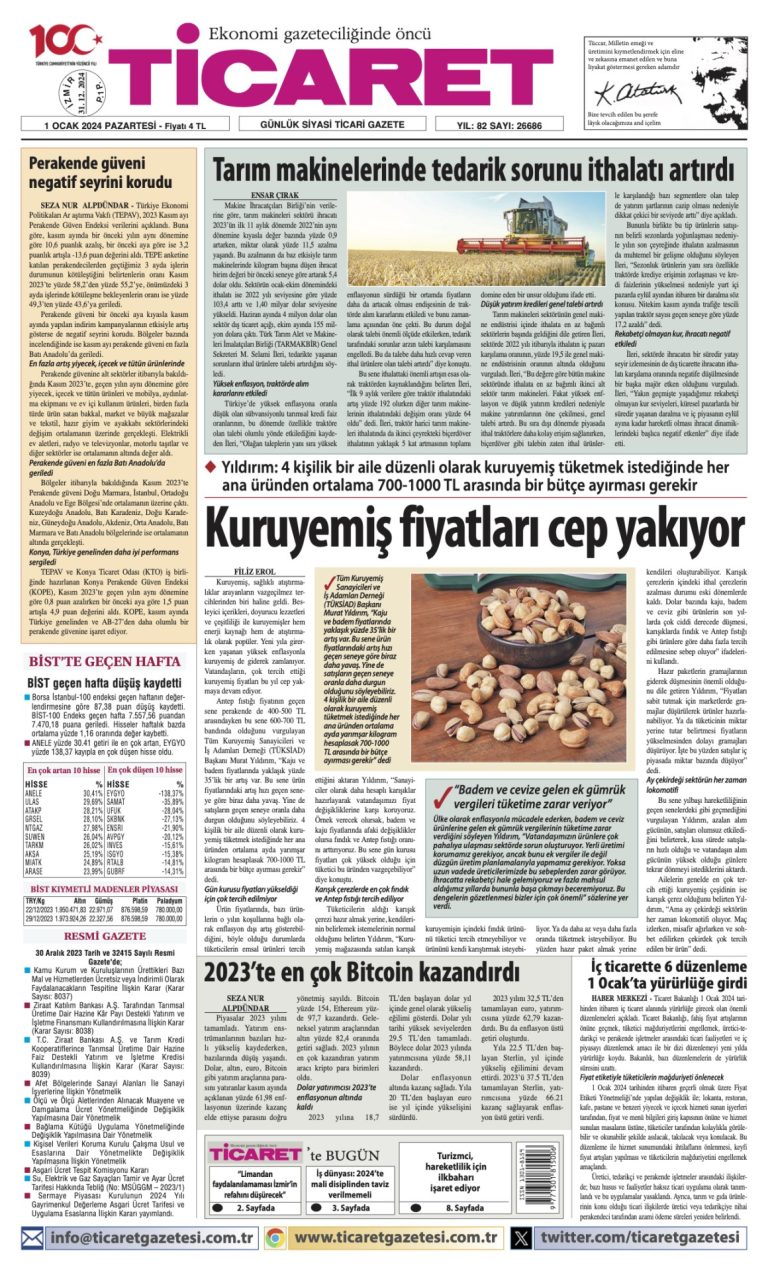 Ticaret Gazetesi’nde bugün