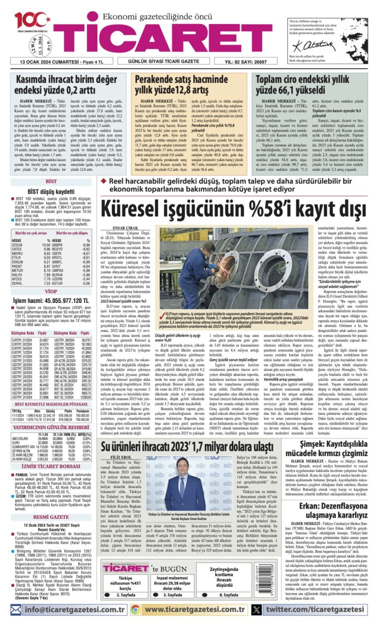 Ticaret Gazetesi’nde bugün