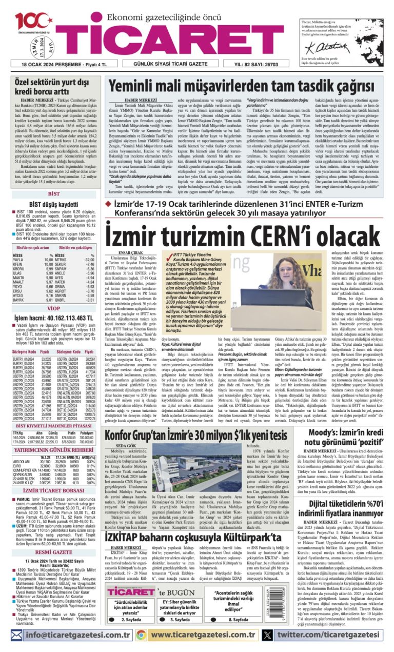 Ticaret Gazetesi’nde bugün