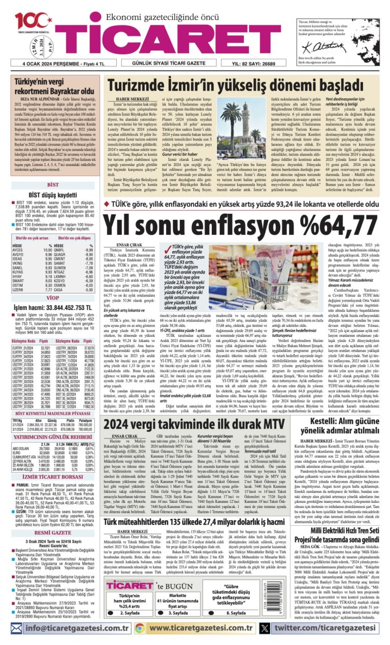 Ticaret Gazetesi’nde bugün