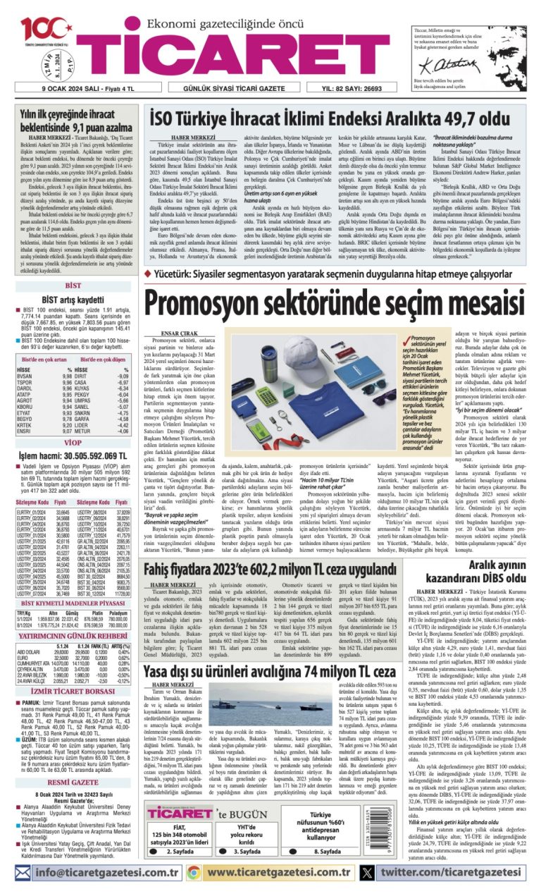 Ticaret Gazetesi’nde bugün