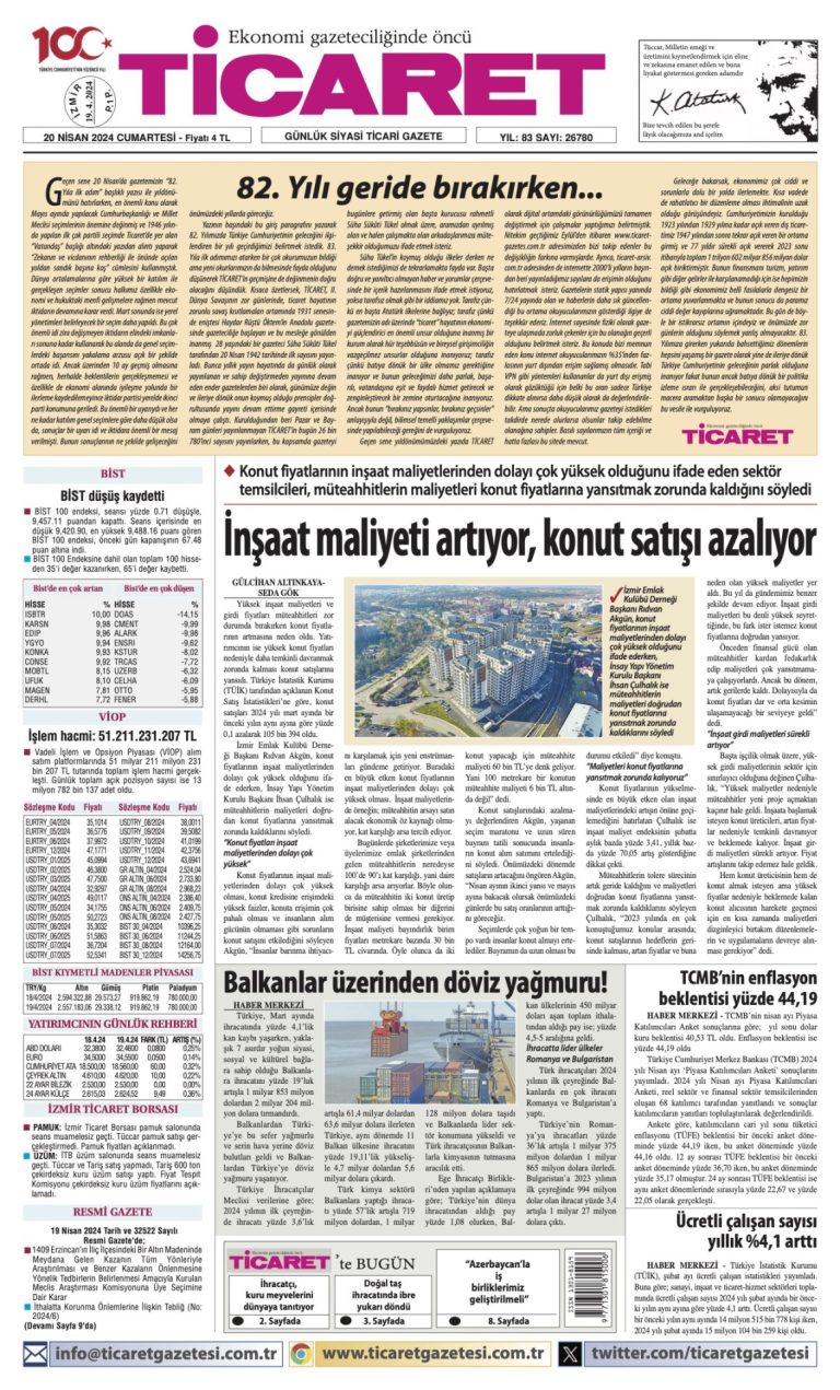 Ticaret Gazetesi’nde bugün