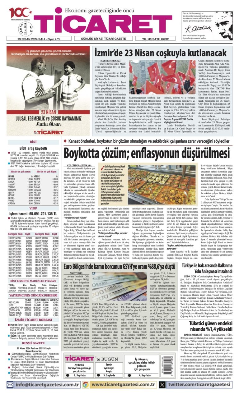 Ticaret Gazetesi’nde bügün