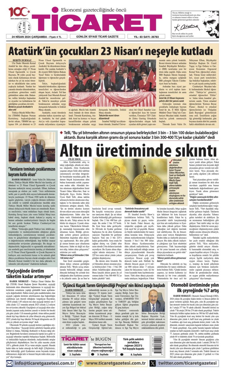 Ticaret Gazetesi’nde bugün