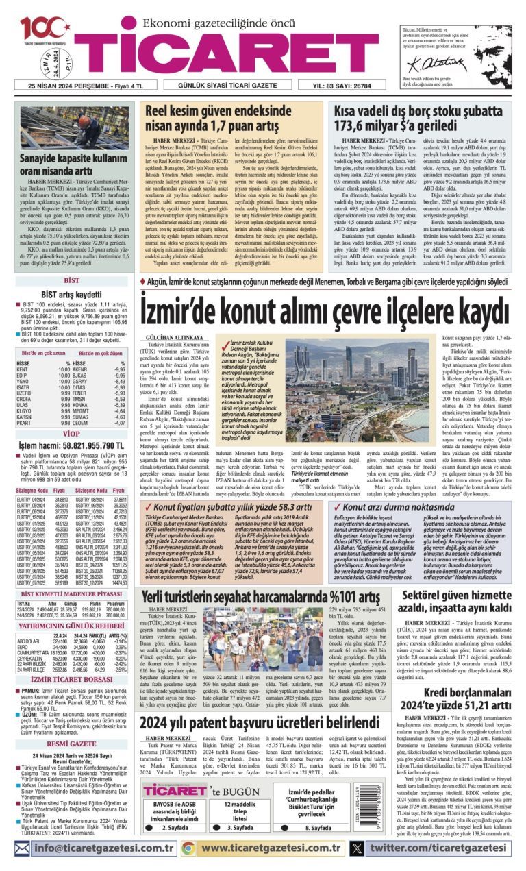 Ticaret Gazetesi’nde bugün