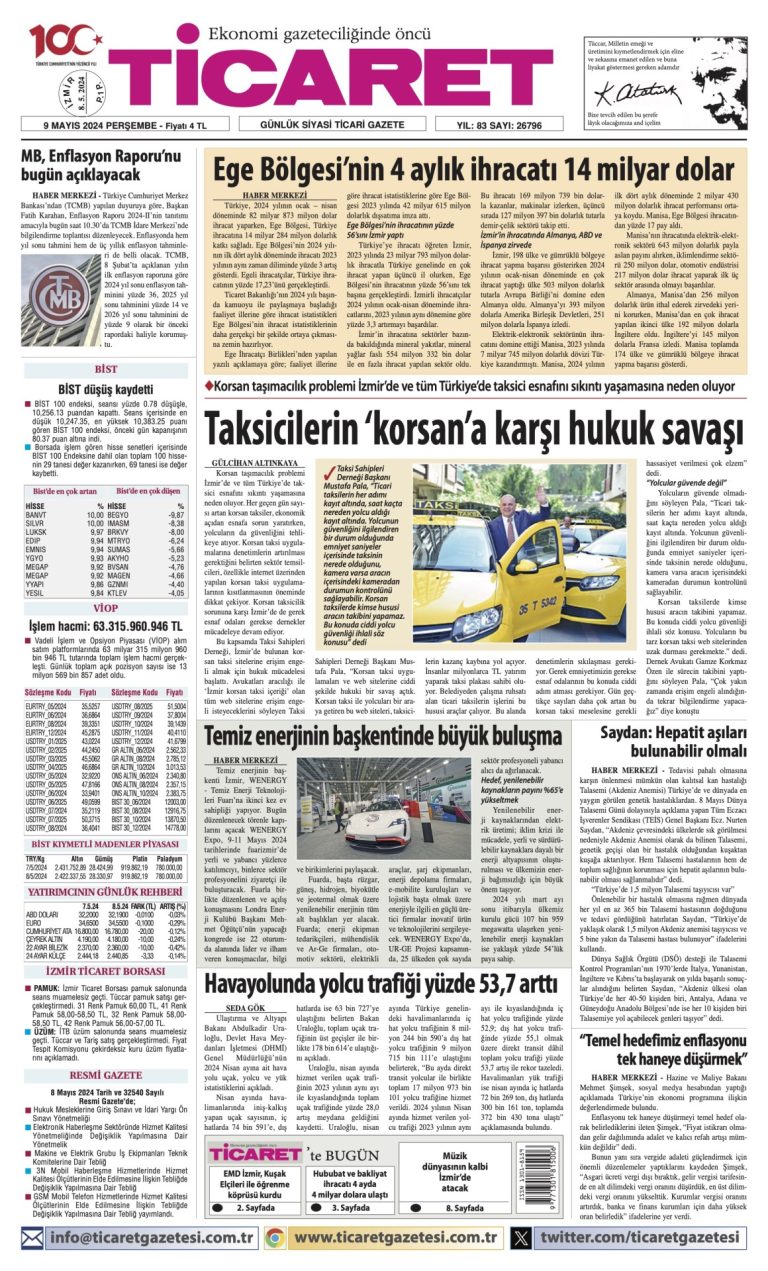 Ticaret Gazetesi’nde bugün