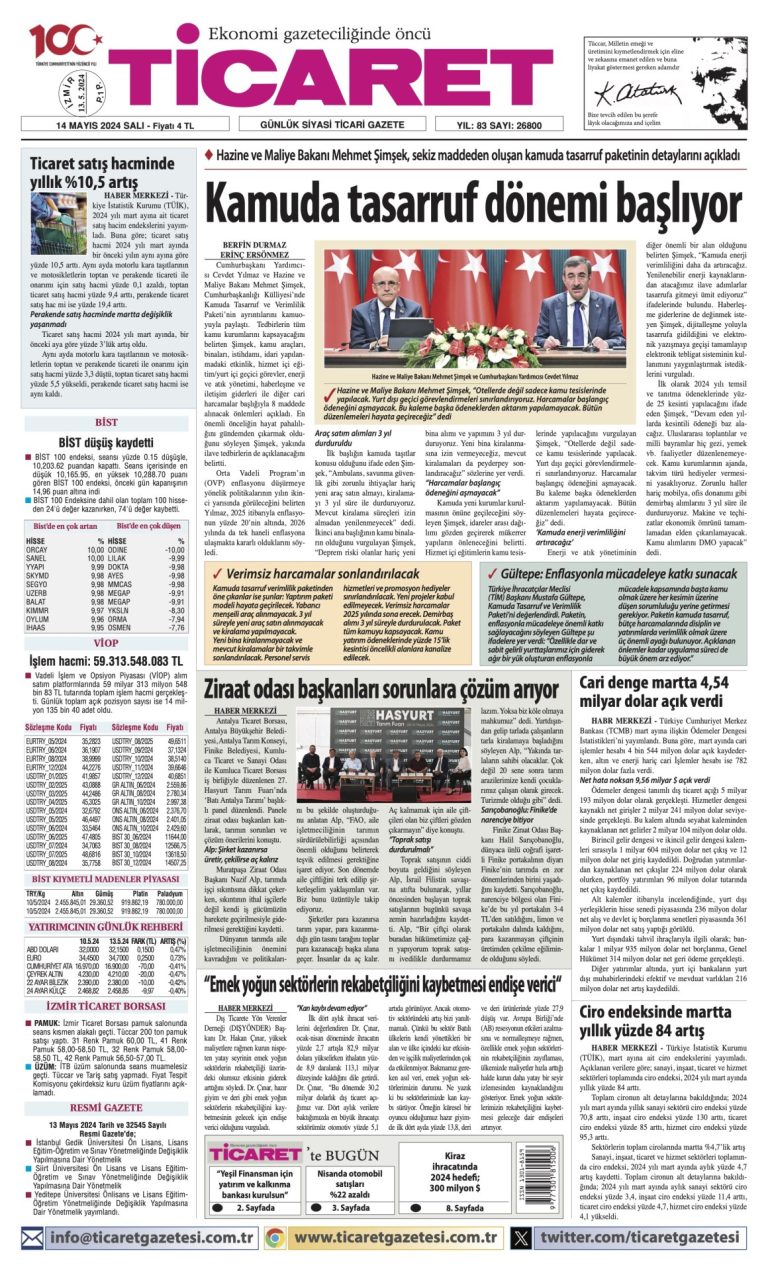 Ticaret Gazetesi’nde bugün