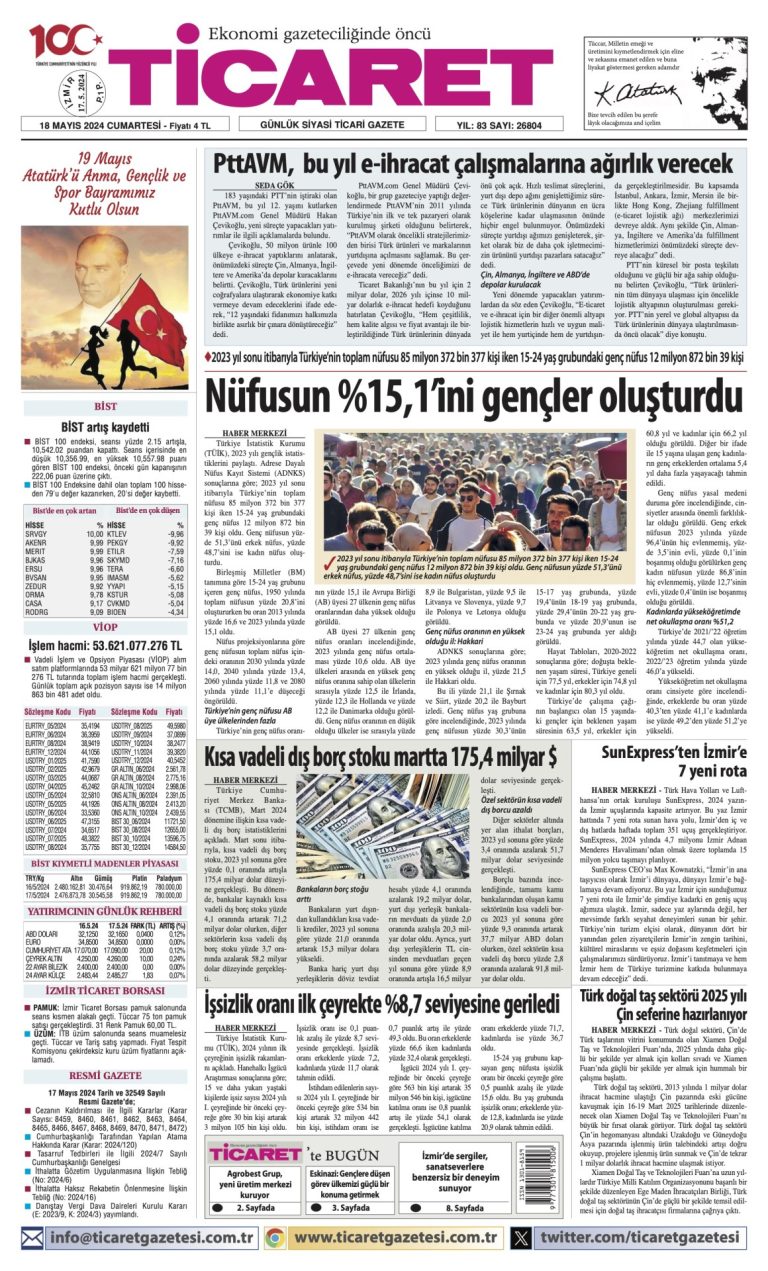 Ticaret Gazetesi’nde bugün