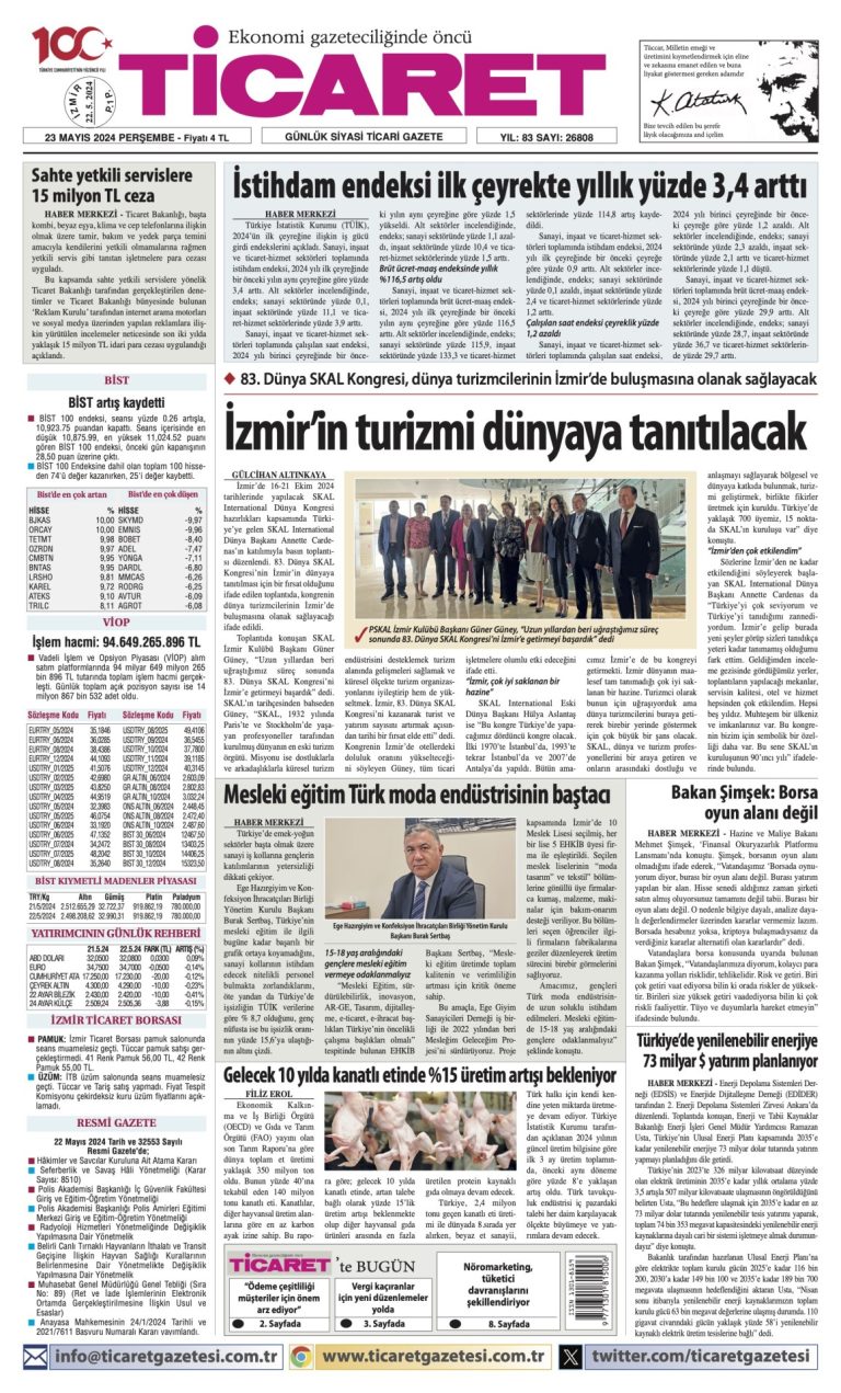 Ticaret Gazetesi’nde bugün