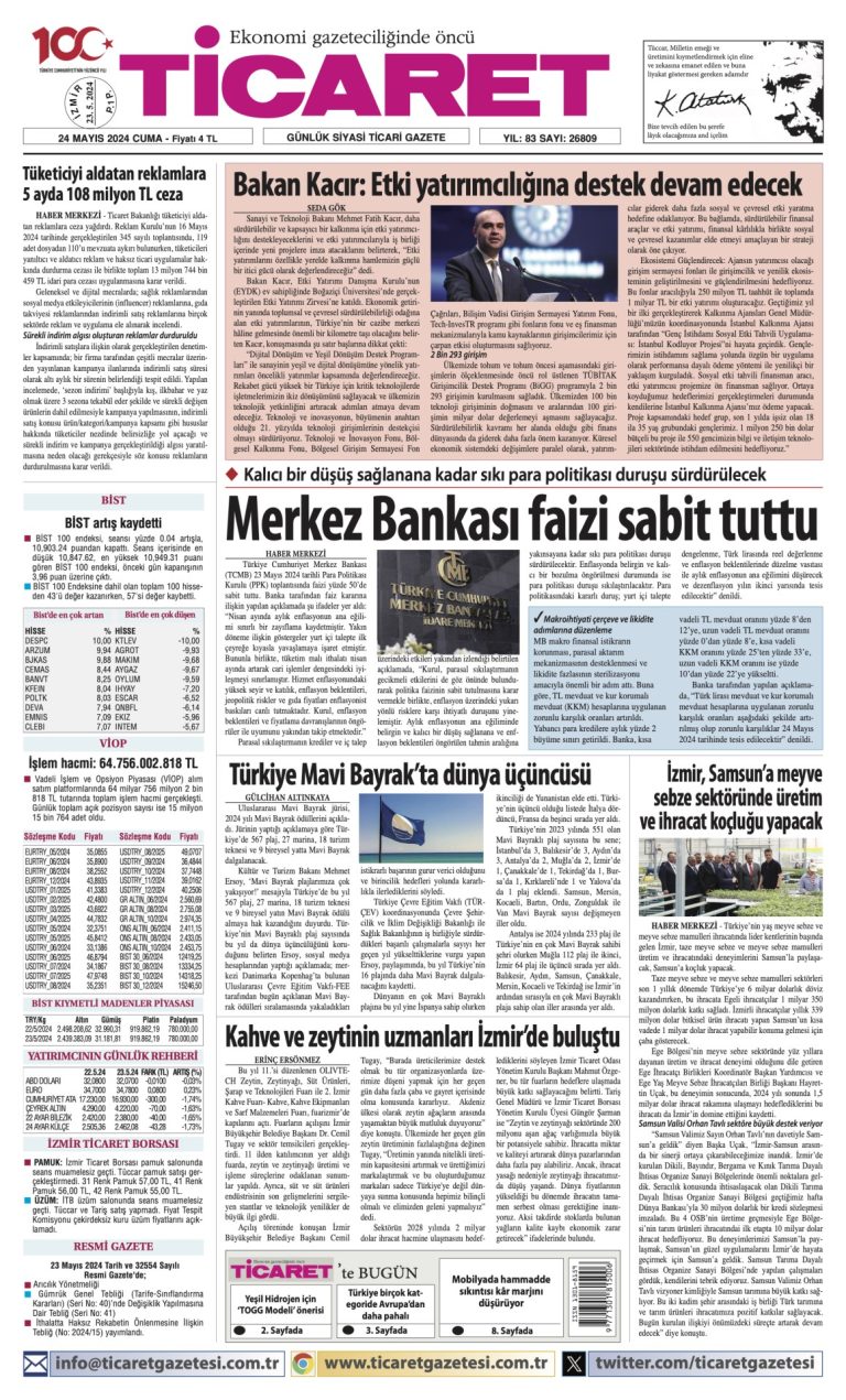 Ticaret Gazetesi’nde bugün