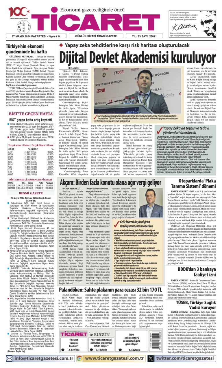 Ticaret Gazetesi’nde bugün
