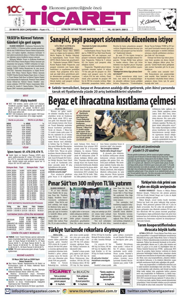 Ticaret Gazetesi’nde bugün