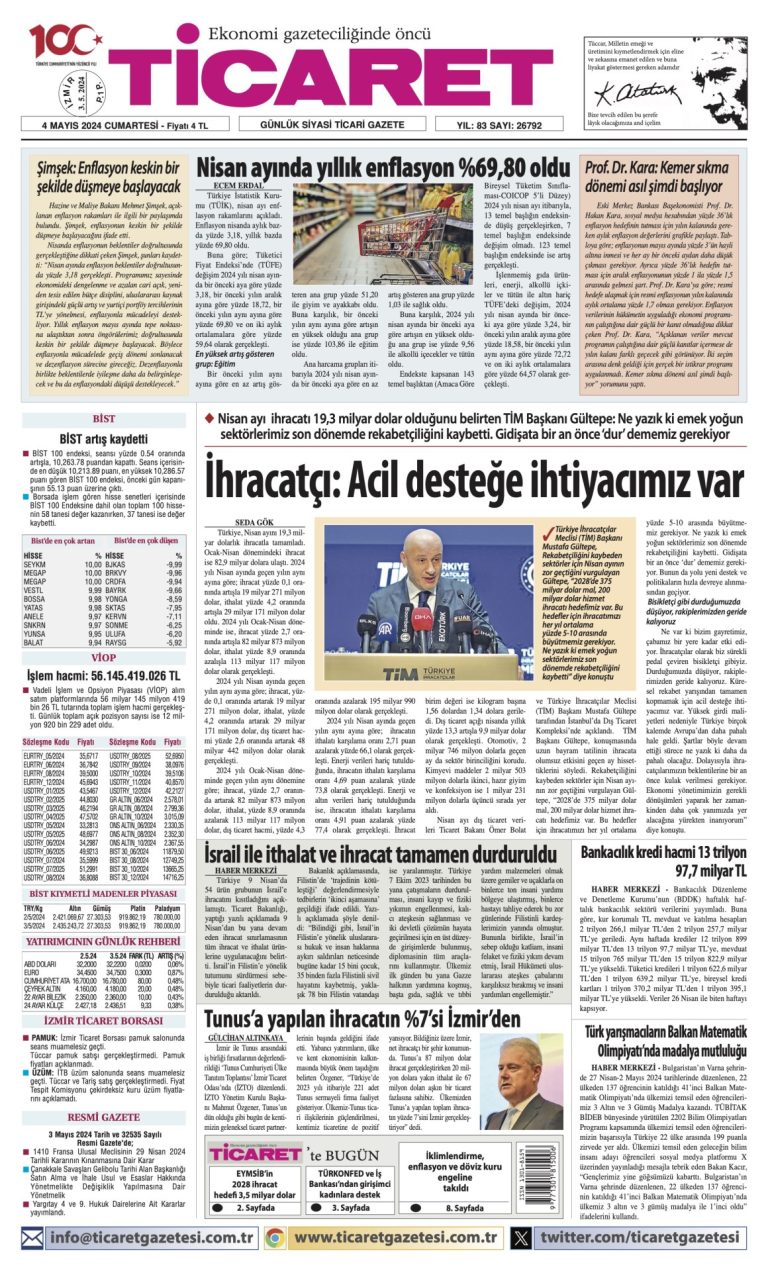 Ticaret Gazetesi’nde bugün
