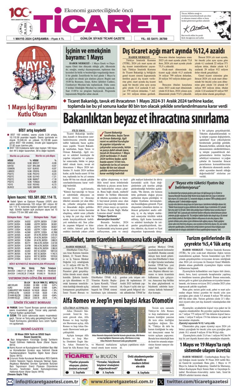Ticaret Gazetesi’nde bugün