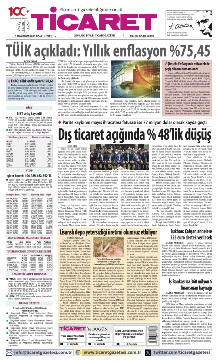 Ticaret Gazetesi’nde bugün