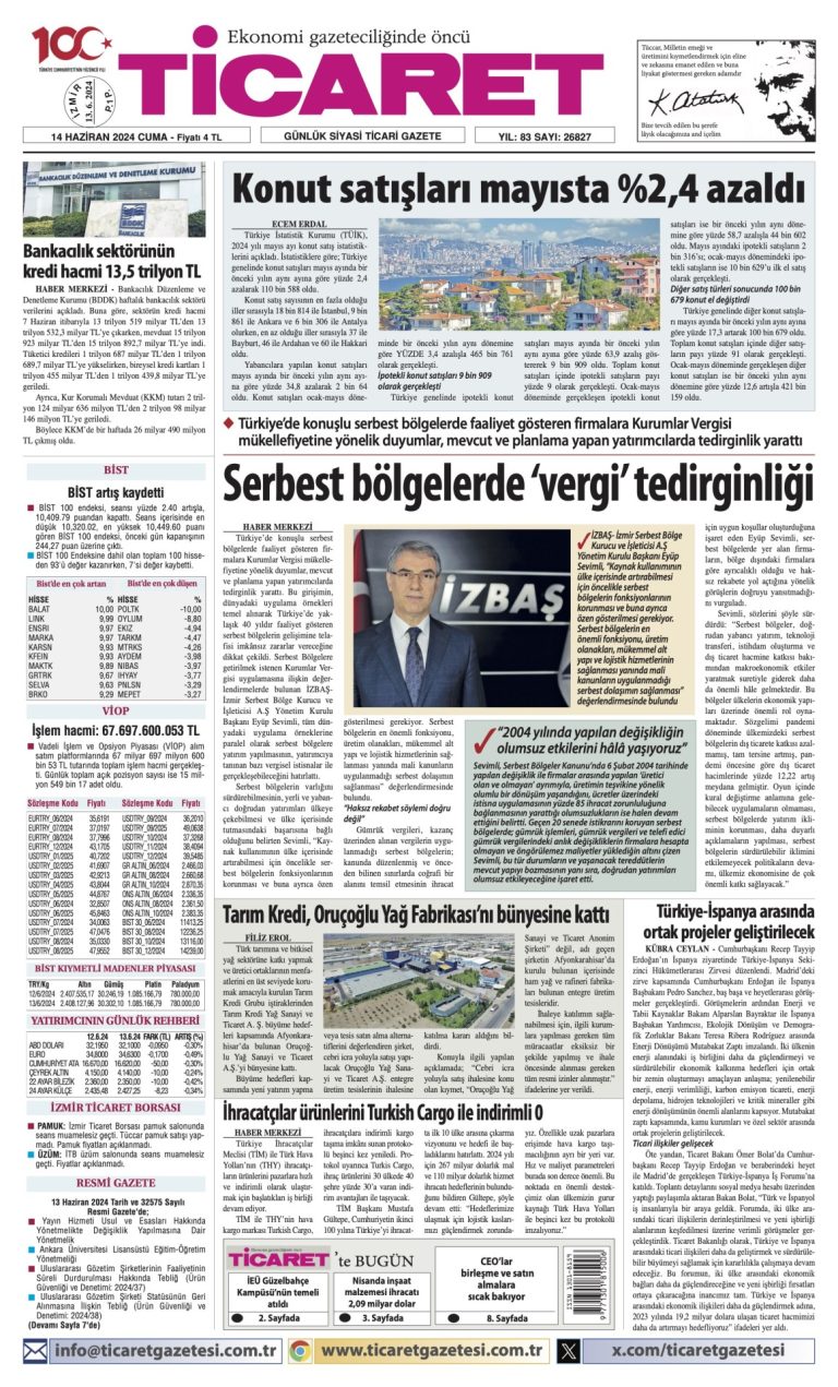 Ticaret Gazetesi’nde bugün