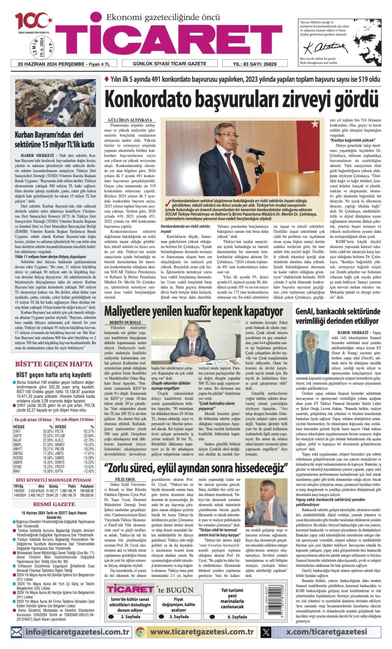 Ticaret Gazetesi’nde bugün