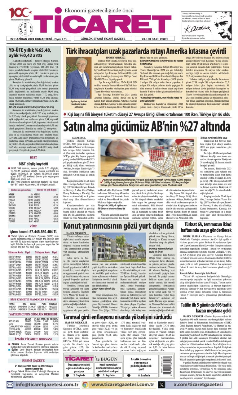 Ticaret Gazetesi’nde bugün