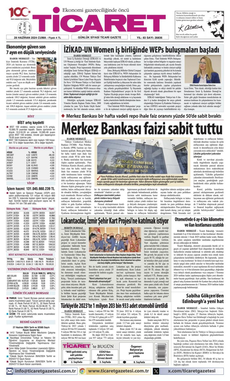 Ticaret Gazetesi’nde bugün